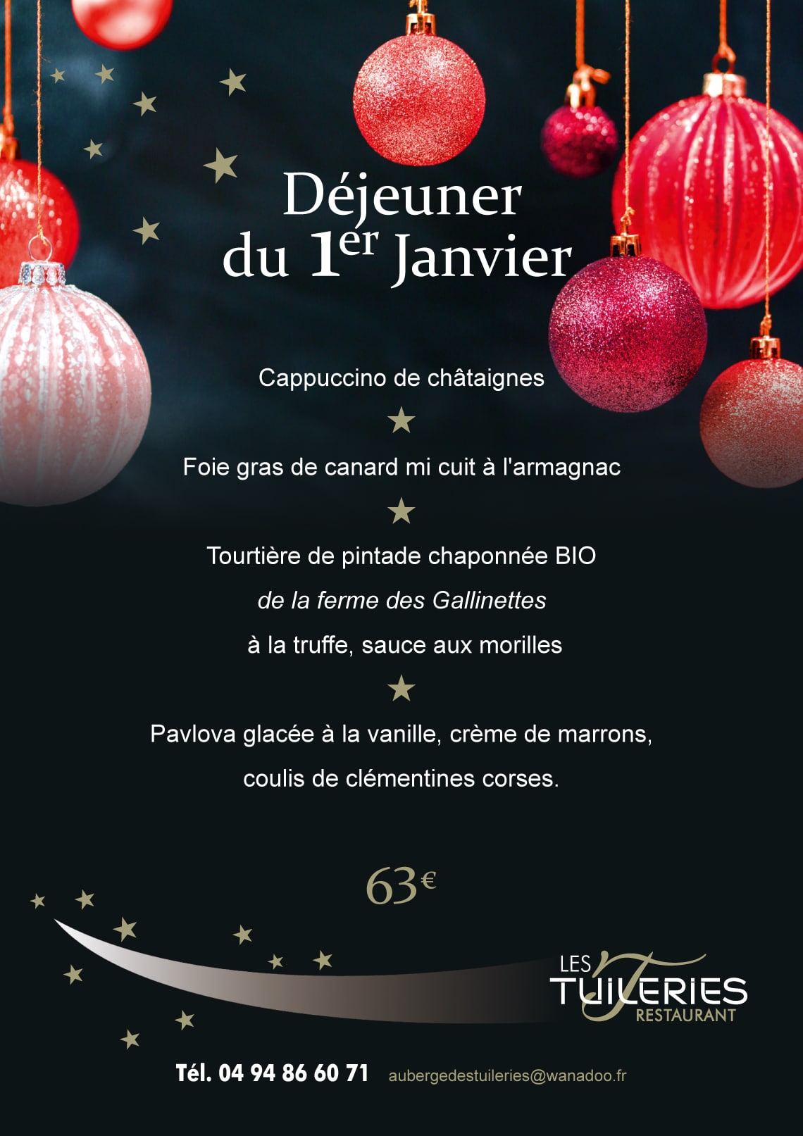 Fêtes de fin d’année – Auberge des Tuileries